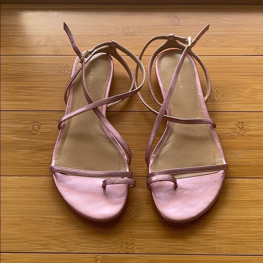 Via Spiga Metallic Flat Sandal